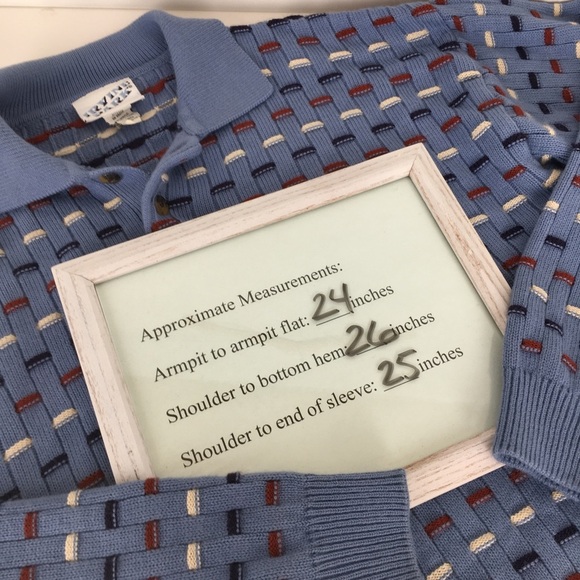 Vintage Irvine Park Men’s 3D Knit Grandpa Sweater Blue Red Cream Size M Retro - Picture 10 of 10